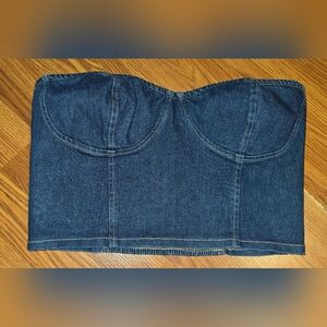 Altar'd State Denim Bustier Top
